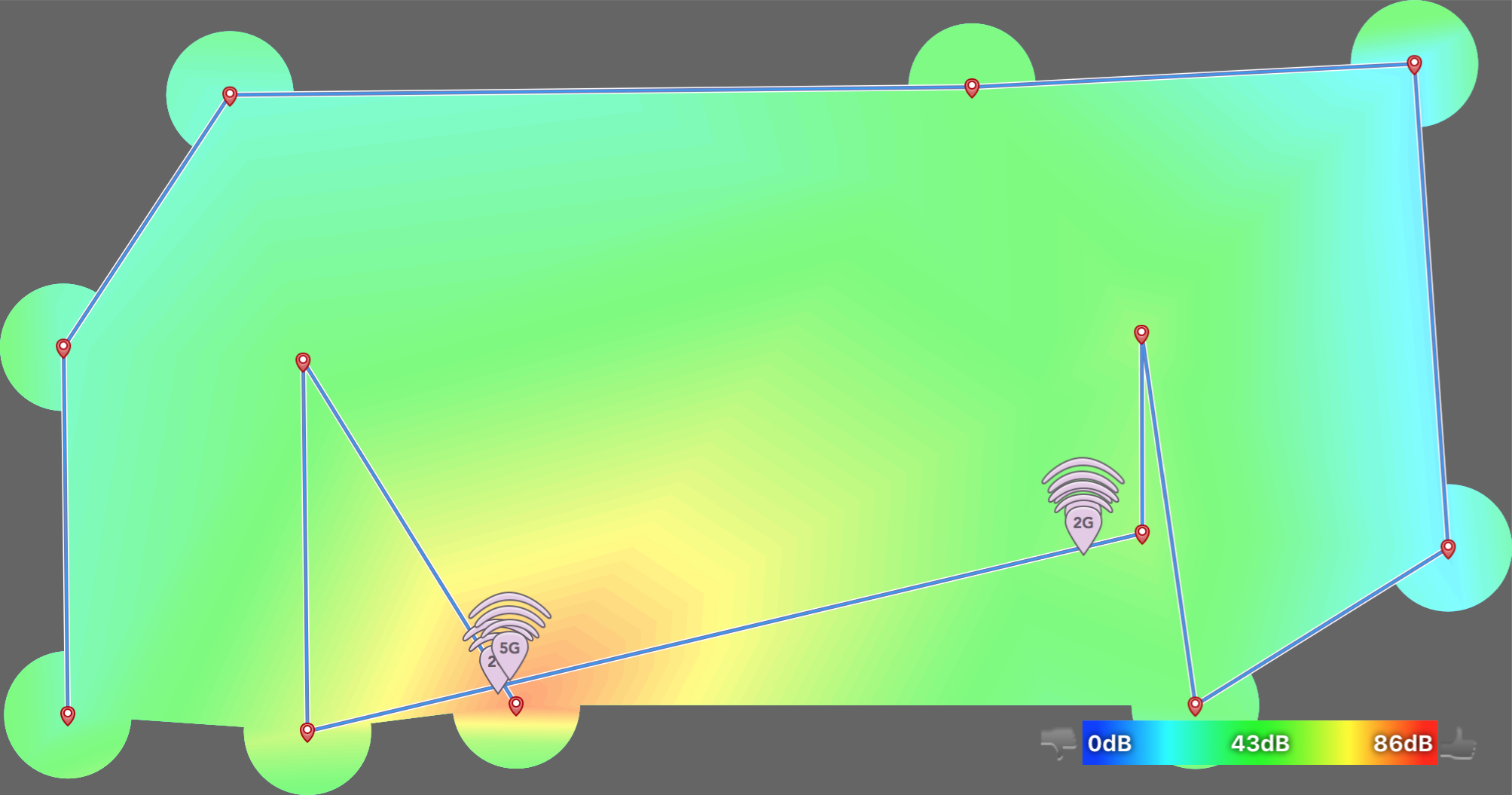 Signal to noise heatmap with two Apple Airports